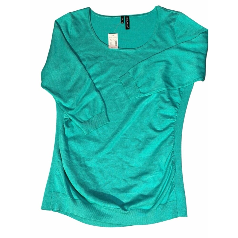 Maurices Teal mid Sleeve Scoop Neck Top Size 1 NWT Basic